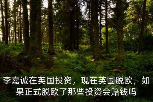 李嘉誠為什么投資英國,現在英國脫歐