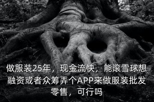 做服裝25年，現(xiàn)金流快，能滾雪球想融資或者眾籌弄個(gè)APP來做服裝批發(fā)零售，可行嗎