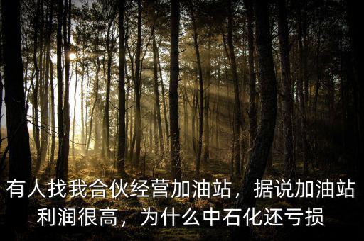 有人找我合伙經(jīng)營(yíng)加油站，據(jù)說加油站利潤(rùn)很高，為什么中石化還虧損