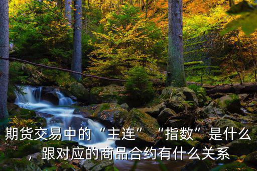期貨交易中的“主連”“指數(shù)”是什么，跟對應的商品合約有什么關系