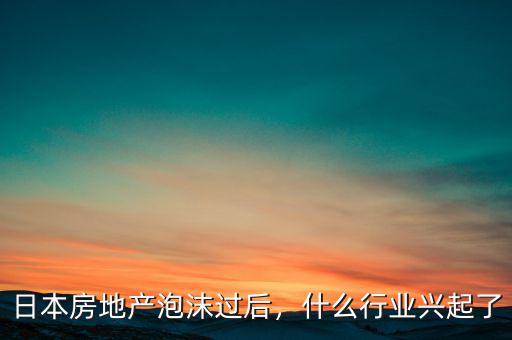 日本金融泡沫后什么行業比較好,什么行業興起了