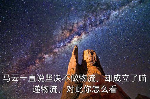 馬云一直說堅決不做物流，卻成立了喵遞物流，對此你怎么看