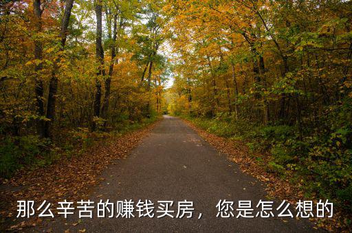 那么辛苦的賺錢買房，您是怎么想的