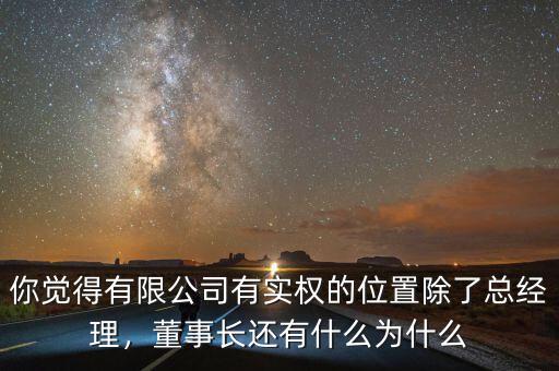 你覺得有限公司有實權的位置除了總經理，董事長還有什么為什么