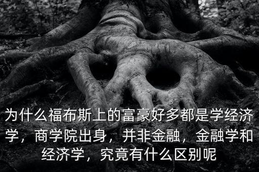 為什么福布斯上的富豪好多都是學經(jīng)濟學，商學院出身，并非金融，金融學和經(jīng)濟學，究竟有什么區(qū)別呢