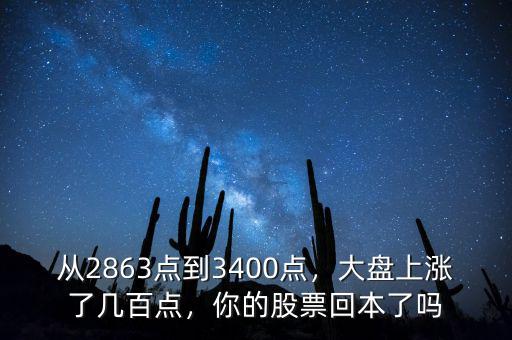 從2863點到3400點，大盤上漲了幾百點，你的股票回本了嗎