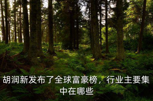 中國富豪集中在什么產業,行業主要集中在哪些