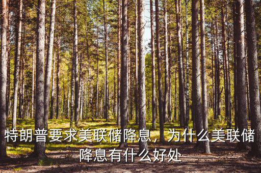 特朗普要求美聯(lián)儲(chǔ)降息，為什么美聯(lián)儲(chǔ)降息有什么好處