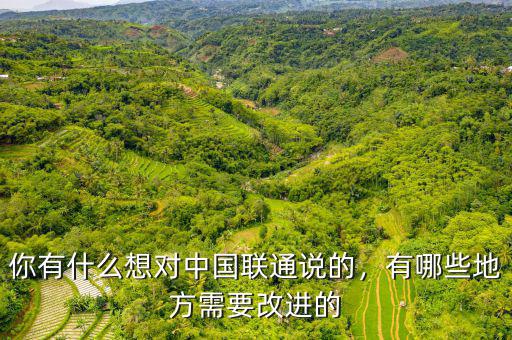 中國聯通有什么可以改進的,有哪些地方需要改進的
