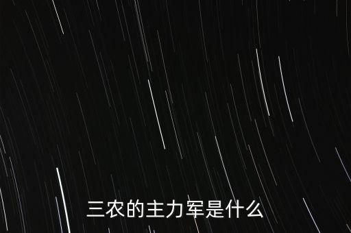 三農的主力軍是什么