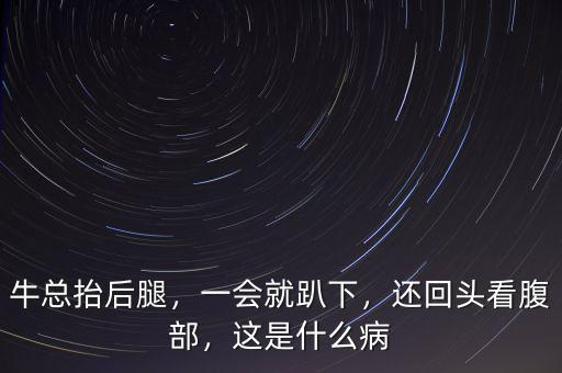 ?？偺Ш笸?，一會就趴下，還回頭看腹部，這是什么病