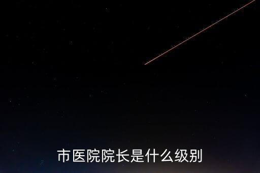 市醫院院長是什么級別