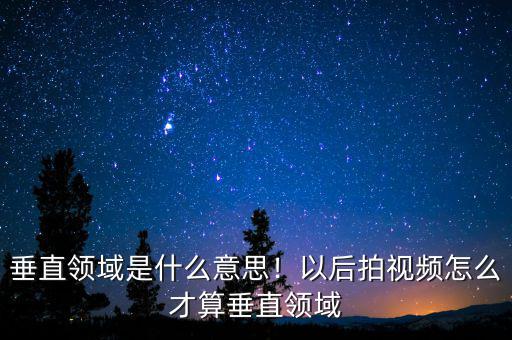 垂直領(lǐng)域是什么意思！以后拍視頻怎么才算垂直領(lǐng)域