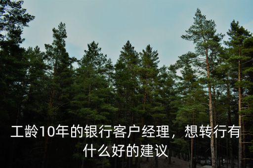 工齡10年的銀行客戶經理，想轉行有什么好的建議