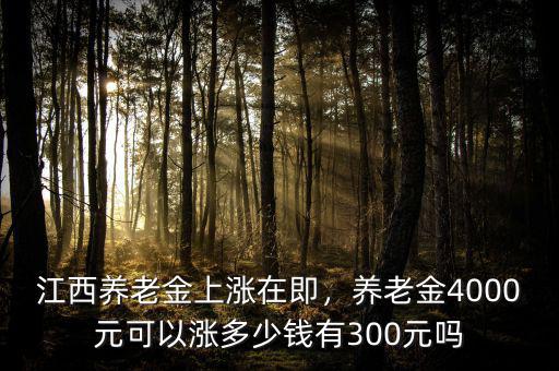 江西養老金上漲在即，養老金4000元可以漲多少錢有300元嗎