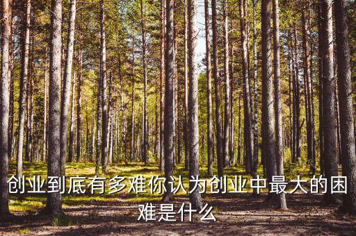 創業到底有多難你認為創業中最大的困難是什么