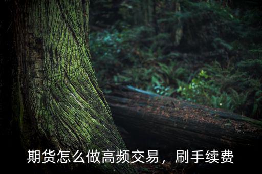 期貨怎么做高頻交易，刷手續費