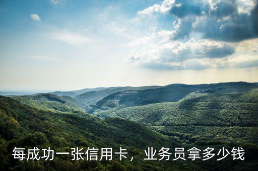 辦一張信用卡提成多少,業務員拿多少錢