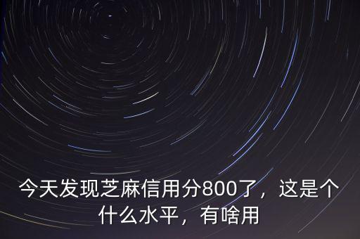 今天發(fā)現(xiàn)芝麻信用分800了，這是個(gè)什么水平，有啥用