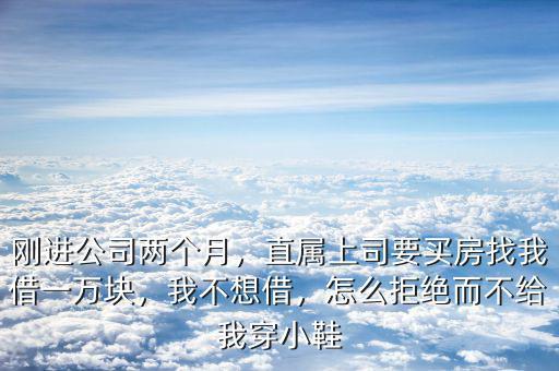 剛進公司兩個月，直屬上司要買房找我借一萬塊，我不想借，怎么拒絕而不給我穿小鞋