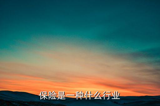 保險屬于什么產業,保險是一種什么行業