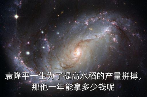 袁隆平一生為了提高水稻的產量拼搏，那他一年能拿多少錢呢