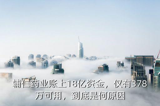 輔仁藥業怎么樣,輔仁藥業賬上18億資金
