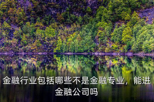 金融企業包括什么,金融行業包括哪些