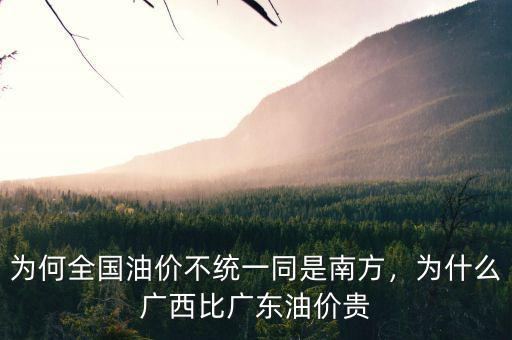 為何全國油價不統一同是南方，為什么廣西比廣東油價貴