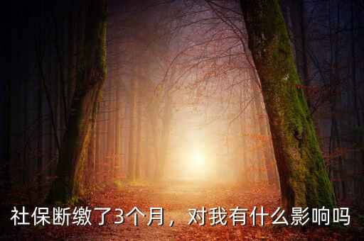 醫保中斷3個月有什么影響,對我有什么影響嗎