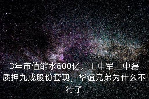 3年市值縮水600億，王中軍王中磊質押九成股份套現，華誼兄弟為什么不行了