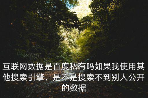 百度大數據引擎怎么用,互聯網數據是百度私有嗎