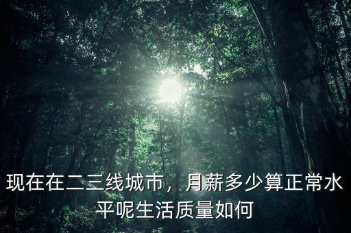 現在在二三線城市，月薪多少算正常水平呢生活質量如何