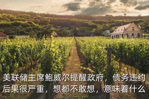 美聯儲主席鮑威爾提醒政府，債務違約后果很嚴重，想都不敢想，意味著什么