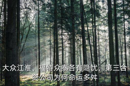大眾江淮、福特眾泰各有隱憂，第三合資公司為何命運多舛