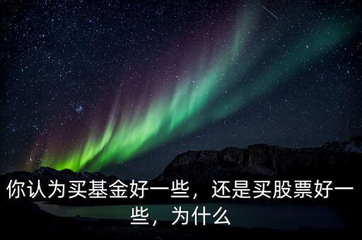 你認為買基金好一些，還是買股票好一些，為什么