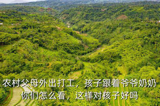 農村父母外出打工，孩子跟著爺爺奶奶你們怎么看，這樣對孩子好嗎