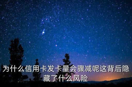 信用卡為什么風險,為什么信用卡發卡量會驟減呢
