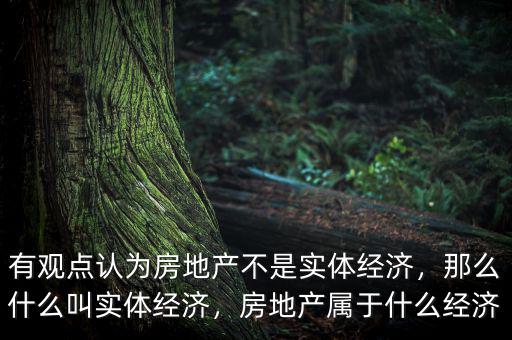有觀點認為房地產不是實體經濟，那么什么叫實體經濟，房地產屬于什么經濟
