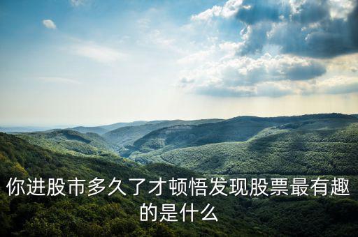 你進股市多久了才頓悟發現股票最有趣的是什么
