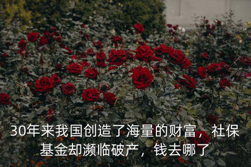 30年來我國創造了海量的財富，社保基金卻瀕臨破產，錢去哪了
