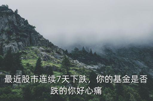 最近股市連續7天下跌，你的基金是否跌的你好心痛