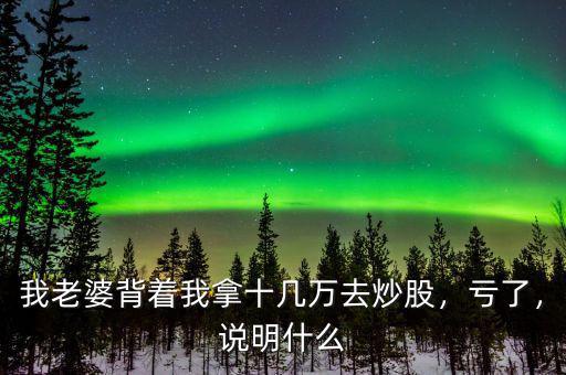 我老婆背著我拿十幾萬去炒股，虧了，說明什么