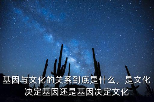 基因與文化的關系到底是什么，是文化決定基因還是基因決定文化