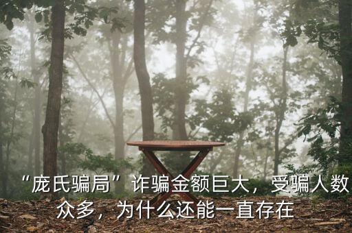 “龐氏騙局”詐騙金額巨大，受騙人數眾多，為什么還能一直存在