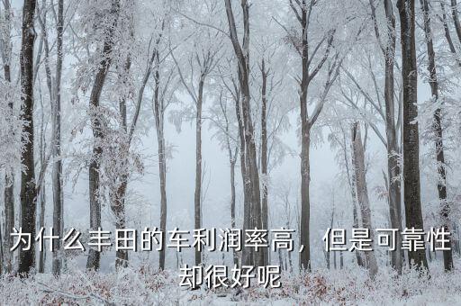 為什么豐田的車?yán)麧?rùn)率高，但是可靠性卻很好呢