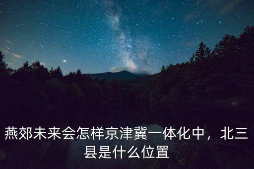 未來京津冀有什么規劃,你有什么建議