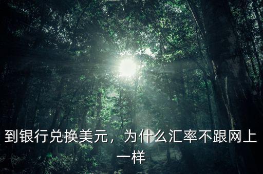 到銀行兌換美元，為什么匯率不跟網上一樣