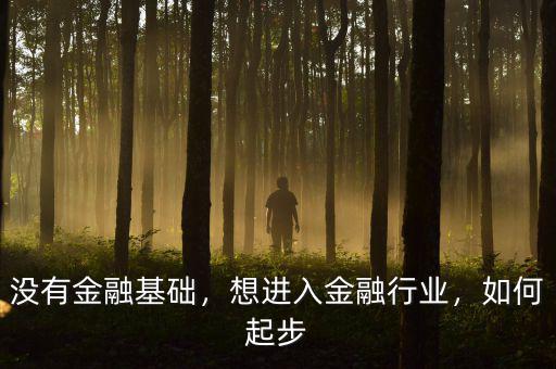 沒(méi)有金融基礎(chǔ)，想進(jìn)入金融行業(yè)，如何起步