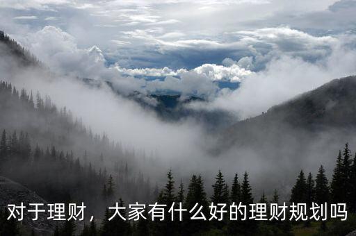 對于理財，大家有什么好的理財規(guī)劃嗎